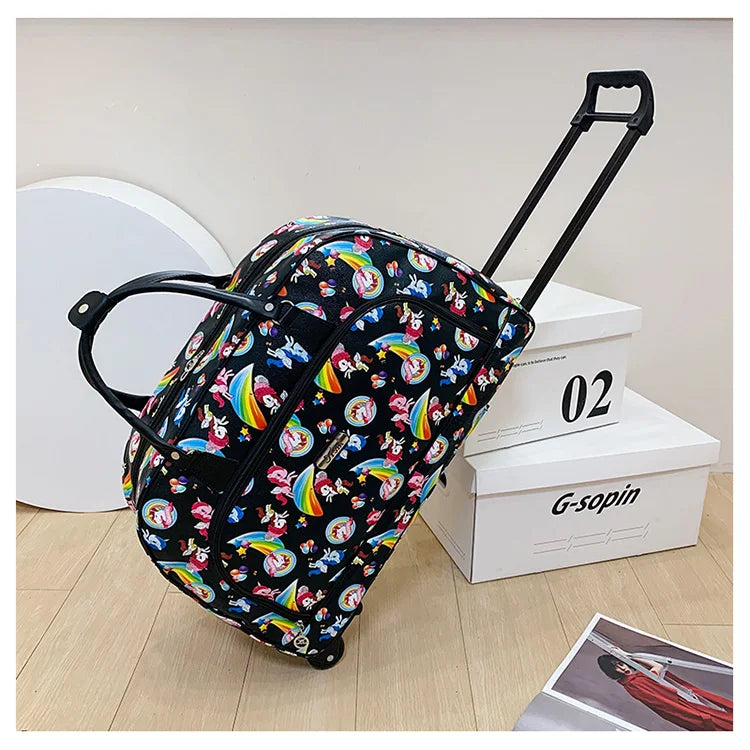 Large Capacity Women Travel Suitcase Trolley Bags Wheeled Bag Oxford Waterproof Rolling Luggage Travel Bag With Wheels