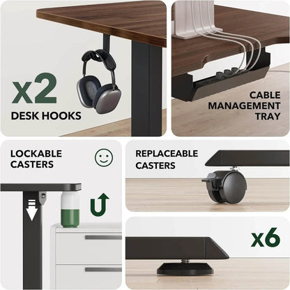 L Shaped Standing Desk with Splice Board, Height Adjustable, Stand up Corner Desk, Sit Stand, Home and Office Bla - MarvelouStoree