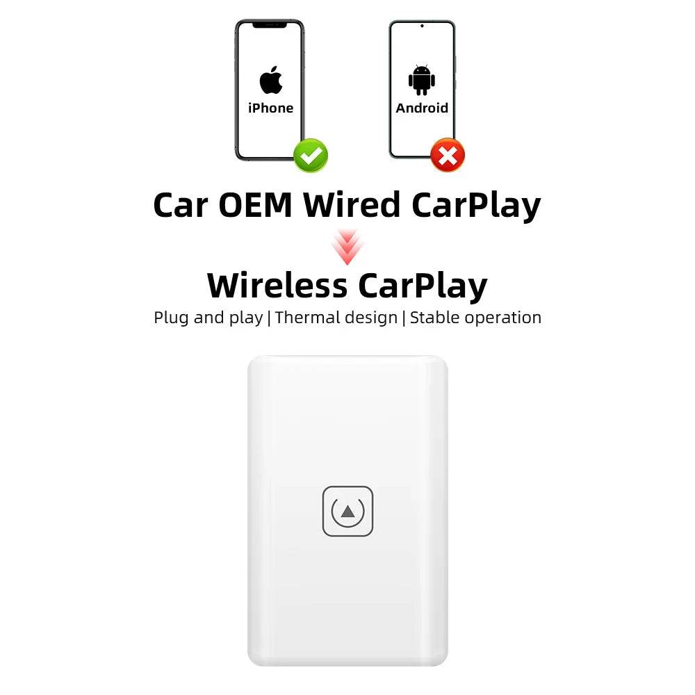 TIMEKNOW Wireless CarPlay Adapter for Apple iPhone Wired to Wireless Carplay Dongle Plug And Play USB Connection Auto Car Dongle - MarvelouStoree