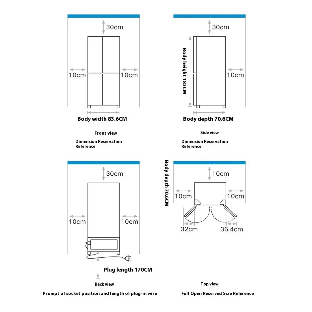 502L Smart Interactive Large Screen Smart Cross Refrigerator Four Door Refrigerator