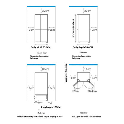 502L Smart Interactive Large Screen Smart Cross Refrigerator Four Door Refrigerator