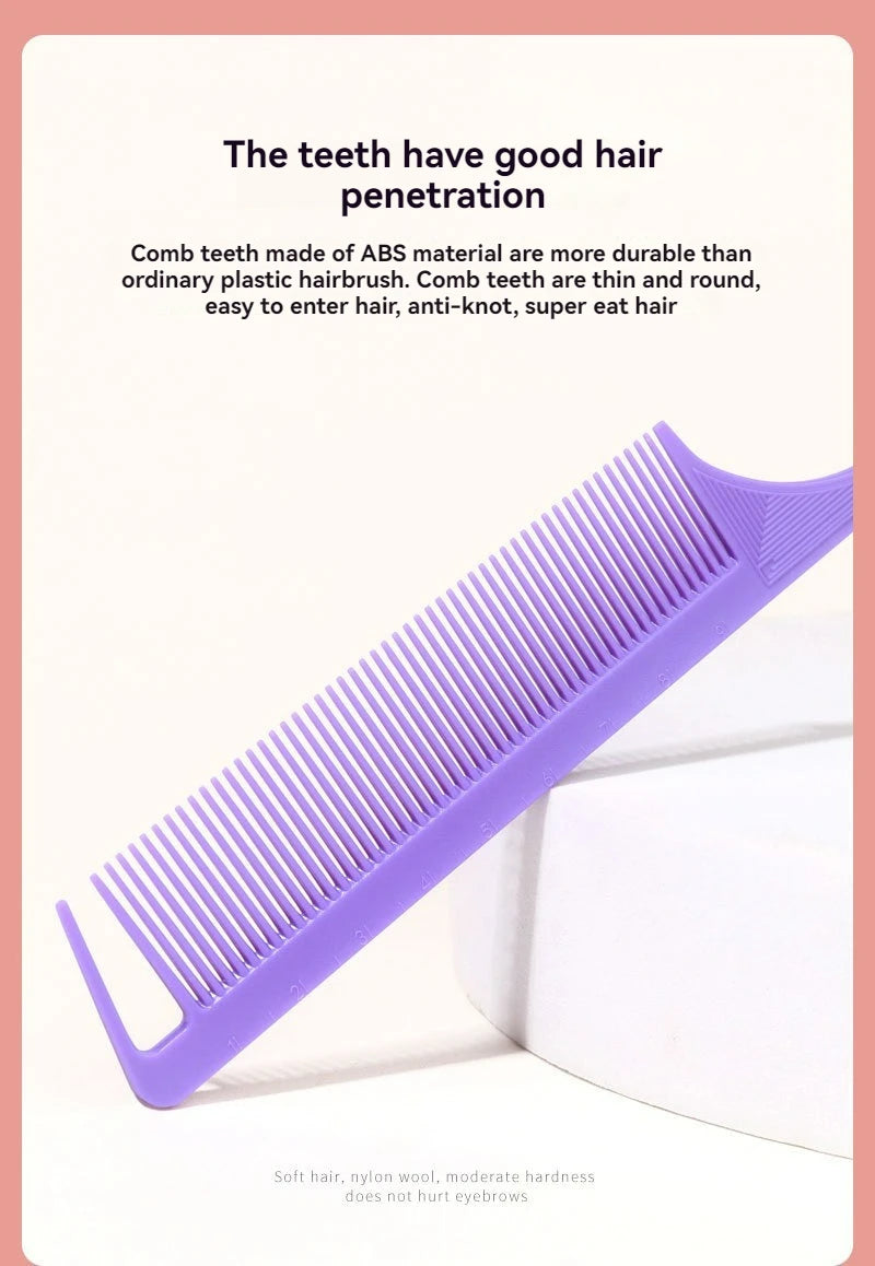 New Three-piece Hair Brush Set Sharp-tail Comb Three-row Hair Comb Steel Needle Mouse Tail Comb Toothbrush Eyebrow Brush Tool