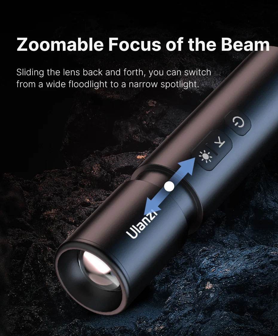 Ulanzi LM07 Videography Flashlight Bi-Color Dimmable Brightness Zoomable Light Photography Video Light for Outdoor - MarvelouStoree