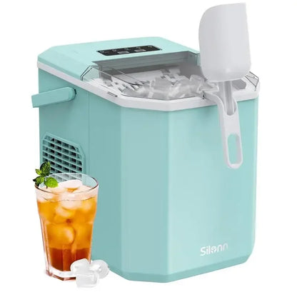 Silonn Ice Maker Countertop, Portable Ice Machine, Self-Cleaning, 9 Cubes in 6 Mins, for Home, Kitchen