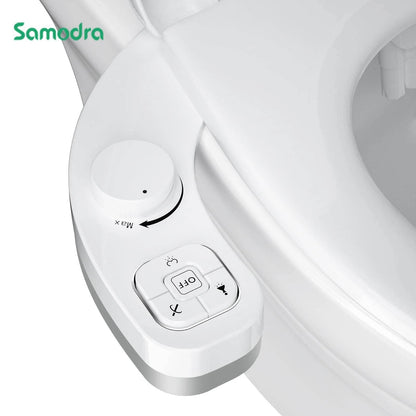 SAMODRA Non-Electric Bidet - Self Cleaning Dual Nozzle (Frontal and Rear Wash) Water Bidet Toilet Seat Attachment - MarvelouStoree