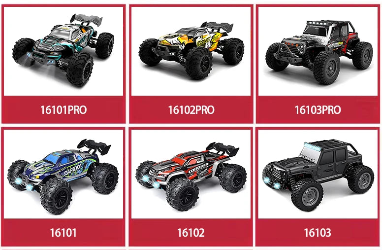 1:16 70KM/H Or 50KM/H 4WD RC Car With LED Remote Control Cars High Speed Drift Monster 4x4 Truck for Kids vs Wltoys 144001 Toys