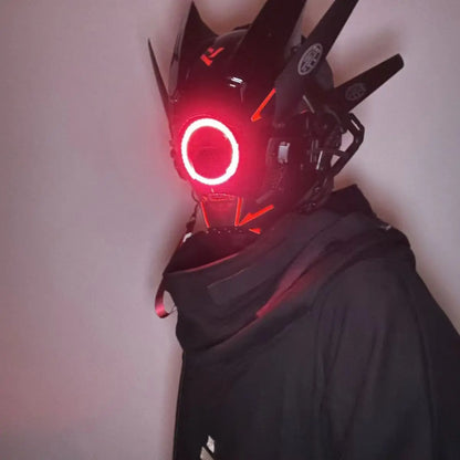 Cyberpunk Mask Cosplay Mask Personalized Face Mask Cosplay - Luminous Mask - Led Mask - Samurai Helmet