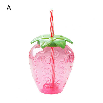 500ml Summer Cute Strawberry Straw Water Bottle Milk Coffee Straw Cup for Home Cartoon Water Bottle Juice Bottle Drinking Cup