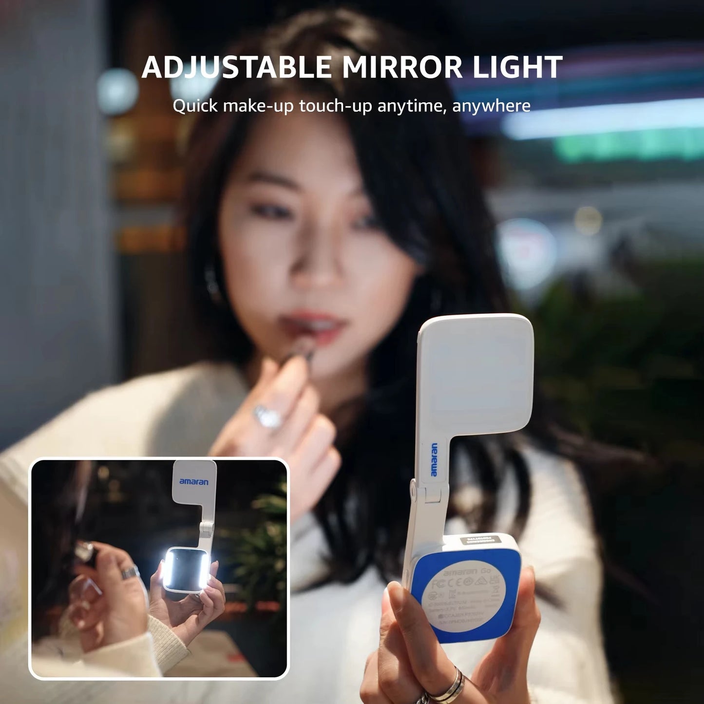 Aputure amaran Go Ultra-Compact Mini portable Built-in Mirrored LED Phone Light with Magnetic Mount For Vlogging Selfies