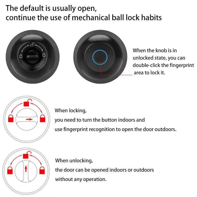 XSDTS With Tuya Biometric Fingerprint Smart Door Lock Electronic Lock Keyless Security Door Entry Home House Apartment