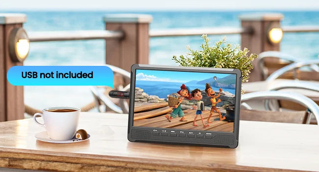 10.6" Small TV, 1080P Portable TV with Detachable Antenna, Mini TV with IPS Display, Rechargeable Battery Operated