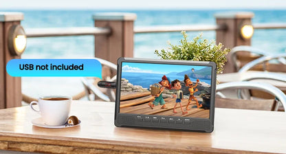 10.6" Small TV, 1080P Portable TV with Detachable Antenna, Mini TV with IPS Display, Rechargeable Battery Operated