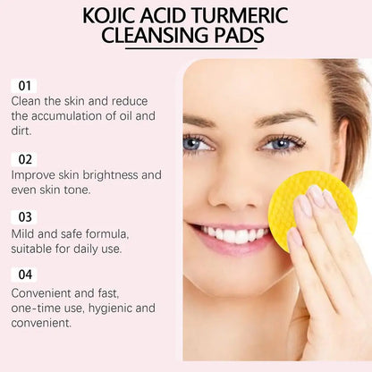 NEW High-end 40ps Turmeric Kojic Acid Cleansing Exfoliating Pads Sponges Balance Skin Remove Keratin Excess Skin Care Facia P1S0