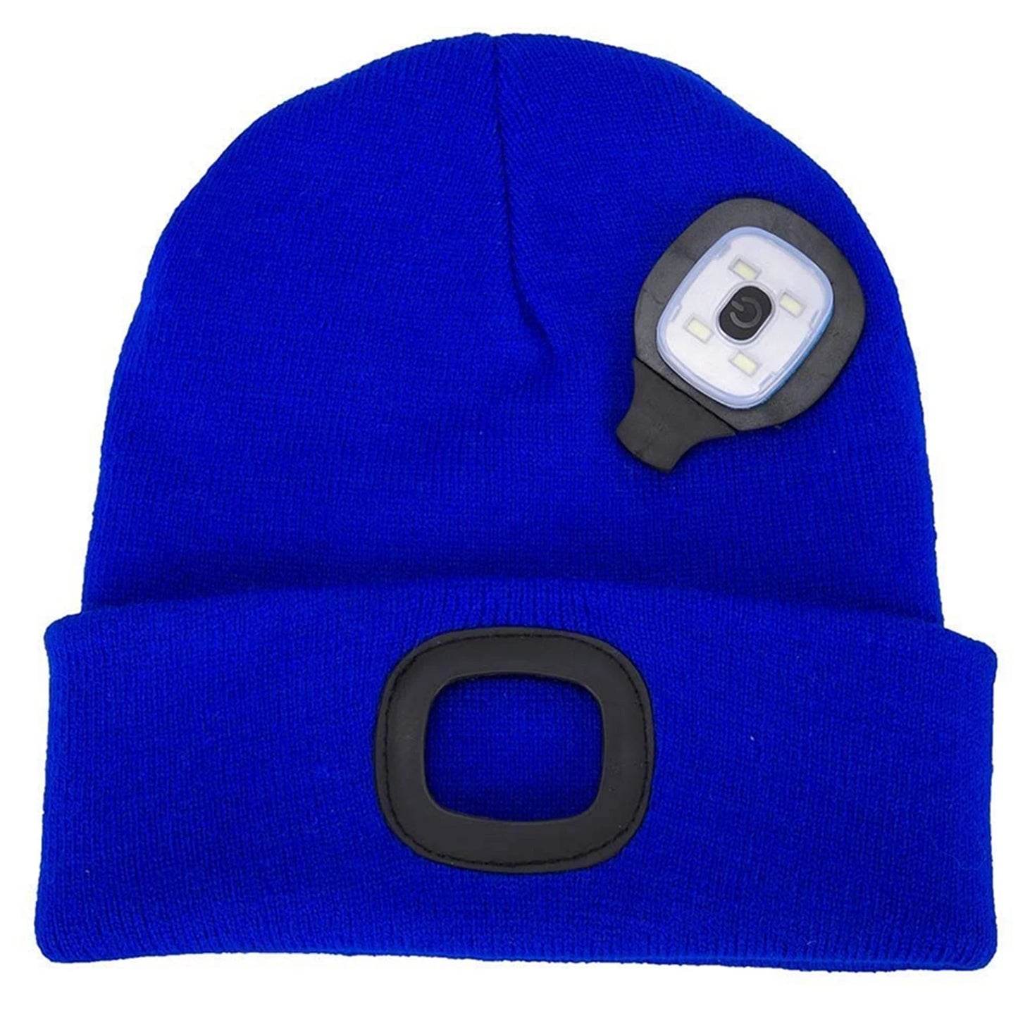 LED Beanie Hat with Light,USB Rechargeable Hands Free 4 LED Knitted Headlamp Cap