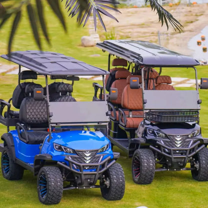 2024 72V Electric Golf Cart 4+2 Seater Lithium 5KW 7KW AC Motor AC Motor Off Road Golf Cart Hunting Golf Buggy