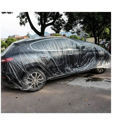 Disposable Transparent Car Clothing Cover Dustproof Rainproof Transparent Paint Dustproof Plastic PE Film Rainproof Car Cover - MarvelouStoree