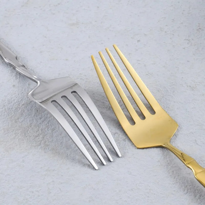 4pcs Cutlery Set Gold Dinnerware Stainless Steel Silverware Knife Fork Spoon Tableware Flatware Set Kitchen Accessories