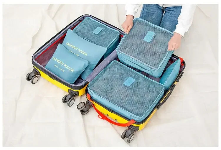 Large capacity travel storage bag six piece set storage bag multifunctional Korean clothing storage bag six piece set