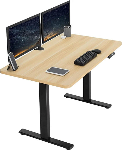 Electric Rustic Standing Desk Workstation, Memory Controller Height Adjustment Particle Board, Steel Computer Standing Desk - MarvelouStoree