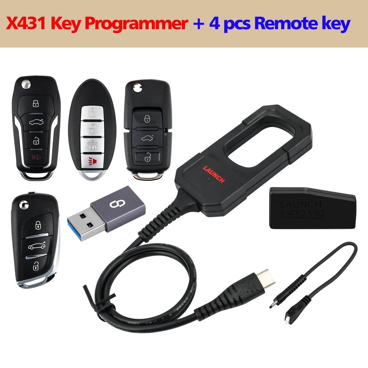 Launch X431 Key Programmer Remote Maker with Super Chip 4pcs Universal Remote Smart Key for X-431 IMMO Elite/IMMO Plus/PAD V - MarvelouStoree