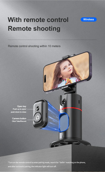 Selfie Stick with Stabilizer Auto Face Tracking Wireless Selfie Stick Tripod Handheld Gimbal Stabilizer with Fill Light for Live