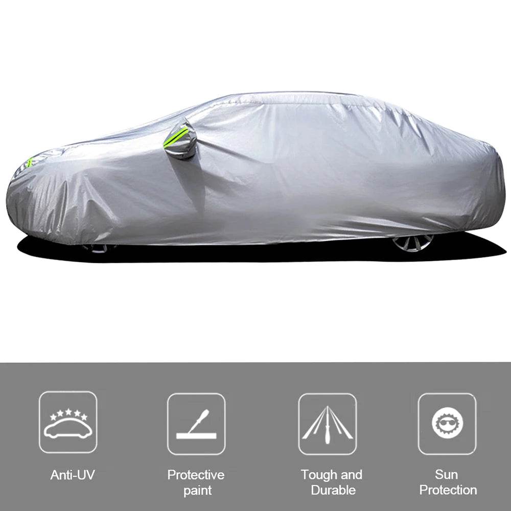 S-XXL Car Cover Sedan Full Covers with Reflective Strip Sunscreen Protection Dustproof&Waterproof UV Scratch-Resistant Universal - MarvelouStoree