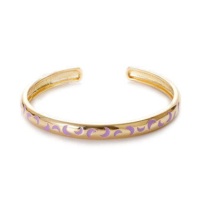 Classic Gold Color Bangle Bracelet Women's Summer Turkish Moon Star Flower Dripping Oil Cuff Bracelets Gift