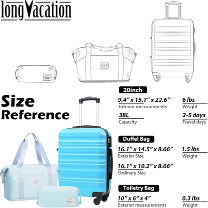 Luggage Set 4 Piece Luggage Set ABS hardshell TSA Lock Spinner Wheels Luggage Carry on Suitcase WHITE-BROWN, 6 piece set