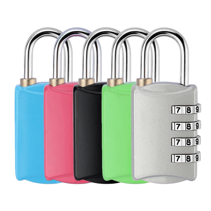 4 Dial Digit Number Combination Password Travel Lock Security Protect Suitcase Luggage Metal Code Password Lock Padlock