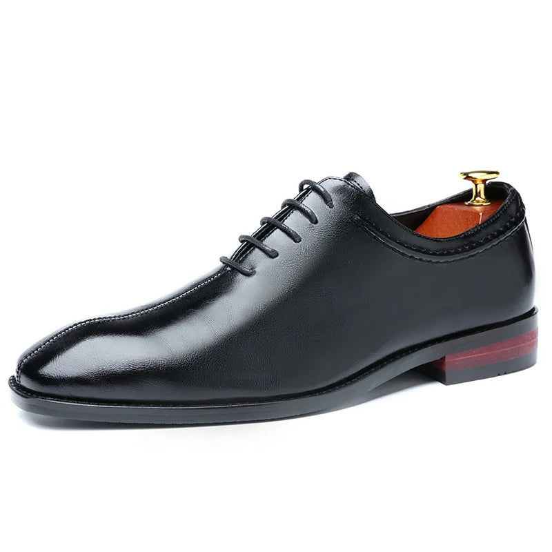 Man Classic Business Shoes Microfiber Leather Square Toe Lace-up Dress Office Flats For Men Fashion Wedding Party Oxfords