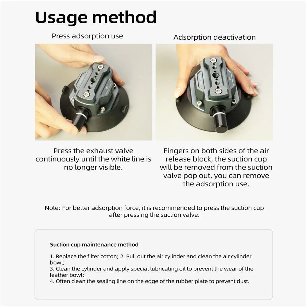 New Hand Pump Car Suction Cup Phone Action Camera Holder W NATO 360 Adjustable 1/4" 3/8"  for Gopro Insta360 DSLR Action Camera