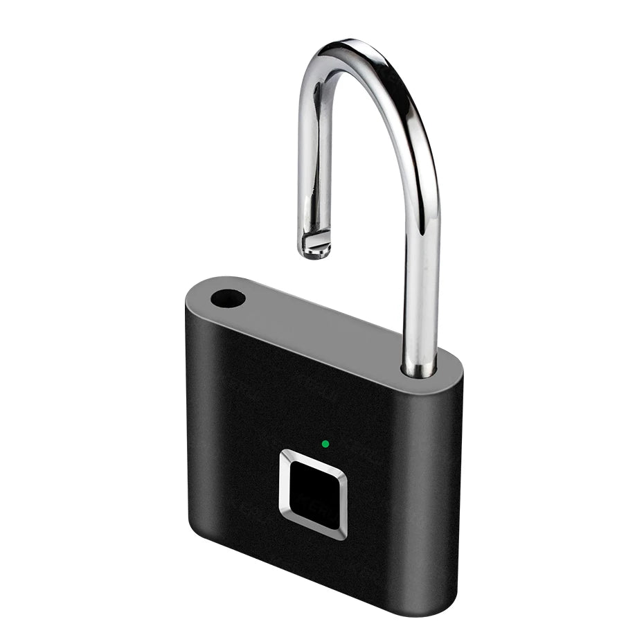 KERUI Keyless USB Charging Fingerprint Lock Smart Padlock Waterproof Door Lock 0.2sec Unlock Portable Anti-theft Padlock Zinc