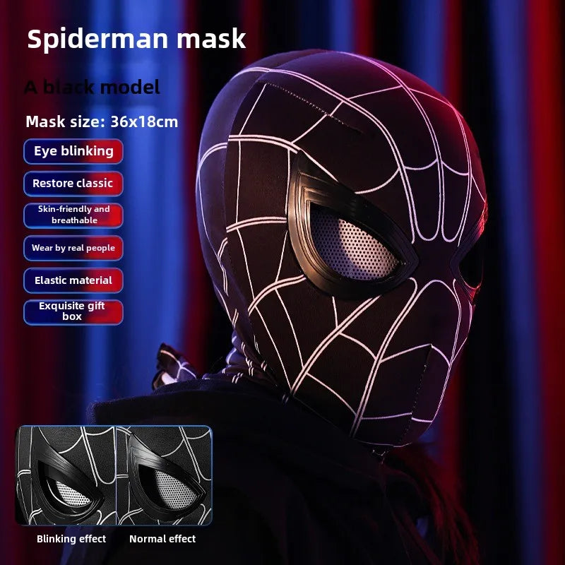 MINISO Spider Man Mask Mobile Eye Electronic Spider Man Desktop Decoration Sculpture Remote Control Christmas Gift For Adult