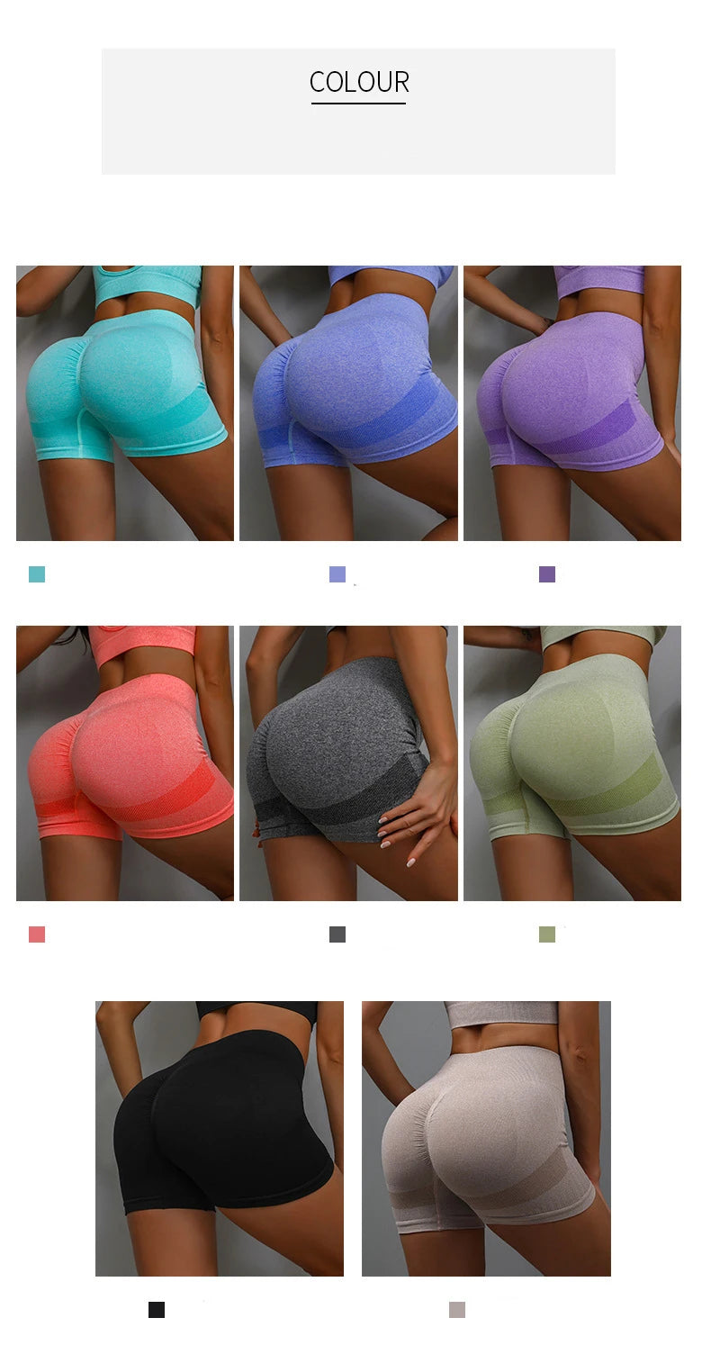 High Waist Yoga Shorts Woman Tights Push Up Leggings Seamless Fitness Workout Running Scrunch Shorts Yoga Pants Summer Gym Wear