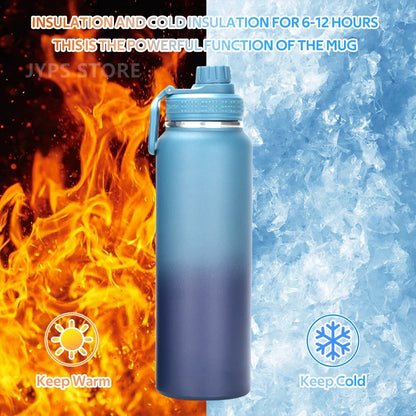 1000ML Gradient Stainless Steel Thermos Bottle Sport Cold and Hot Thermal Thermos Vacuum Flasks Outdoor Fitness Thermos Bottle