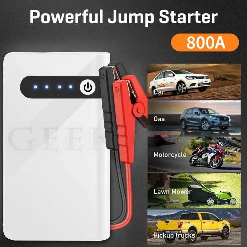 GKFLY Car Battery Jump Starter 8000mAh Portable Car Battery Booster Charger 12V Starting Device Emergency Booster - MarvelouStoree