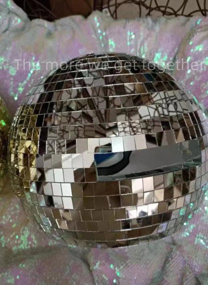 Disco Ball Helmet with Retractable Visor, Mysterious Mask, Cosplay Headgear, Disco Party Costume, cyberpunk Outfit, 40cm