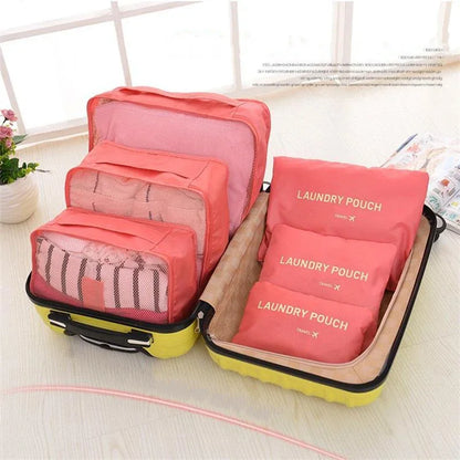 Large capacity travel storage bag six piece set storage bag multifunctional Korean clothing storage bag six piece set