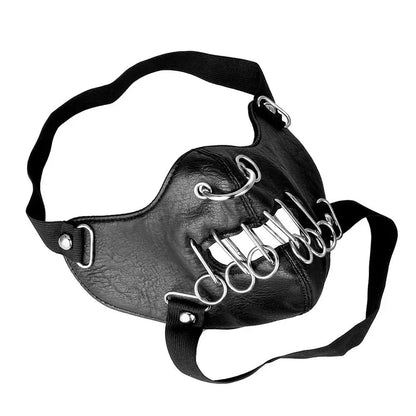 Headworn Mask Metal Willow Nail Hollow Anti Bite Mask Cyberpunk Black Photography Knife Stage Performance