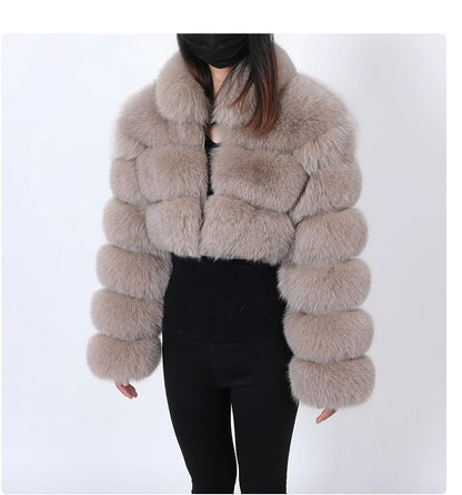 MAOMAOKONG 2023 Trend New Real Fur Coat Natural Fox Fur Women's Winter Coats Short Jackets Female Clothing Vests Fashion