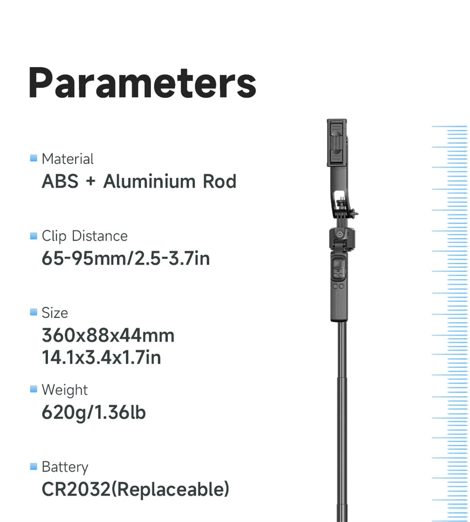 Selfie stick Tripod gimbal for Cell Phone 360°Auto-Rotation AI Tracking Stabilizer Shooting Quadrapod with Optional Fill Light