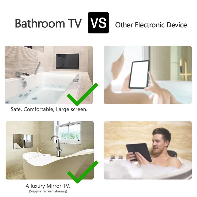 Customized Touch Screen Led Smart Mirror Android System Smart TV Waterproof Bedroom Led Bathroom TV Mirror For Home Hotel