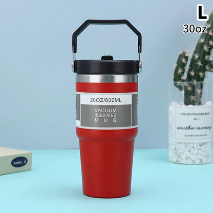 20/30oz Vacuum Insulated Tumbler Stainless Steel Coffee Cold Cup With Straw Insulated Water Bottle Thermal Water Tumbler Cup