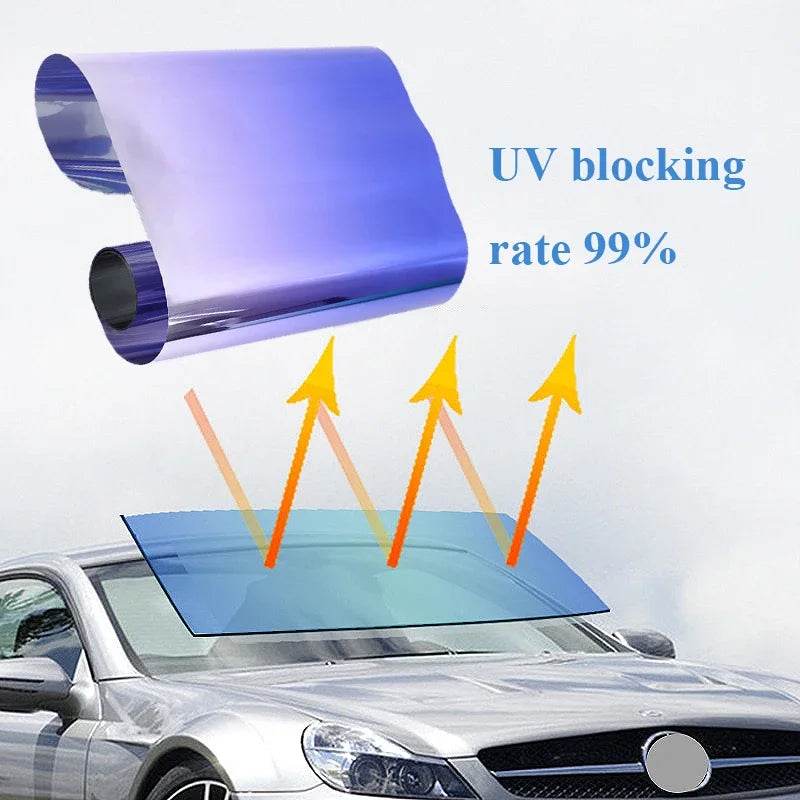 20X150cm Car Sun Shade Front Windshield Sunshade Protector Solar Window Tint Film Heat Insulation Color Changing Film Universal - MarvelouStoree