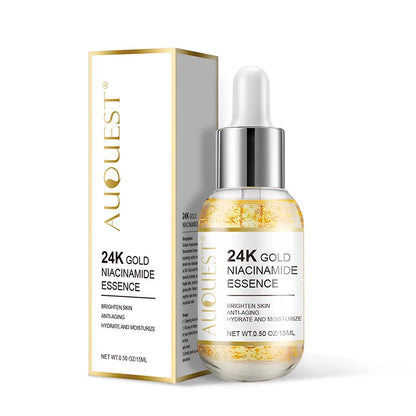 Niacinamide Whitening Serum Hyaluronic Acid for Face Wrinkle Remover Firming Anti-aging 24K Gold Essence Brightening Skin Care