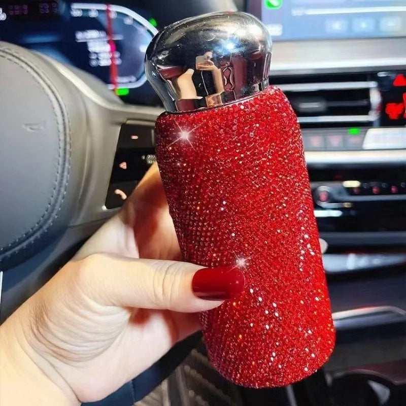 Shiny Diamond Tumbler Insulated Cup With Straw Juice Drinkwar Bottles Stainless Steel Thermal Flask Party Gifts for Girls