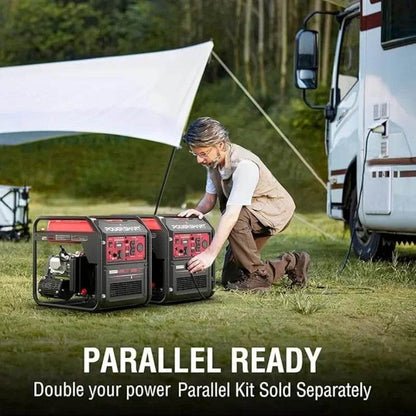 Portable Inverter Generator 4450W Gas Powered CO-Sensor EPA Compliant Lightweight & Quiet for Backup Camping - MarvelouStoree