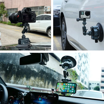 New Hand Pump Car Suction Cup Phone Action Camera Holder W NATO 360 Adjustable 1/4" 3/8"  for Gopro Insta360 DSLR Action Camera