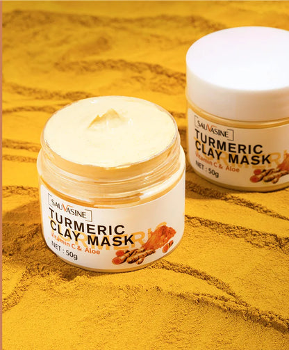 Turmeric Mud Mask Facial Purification Deep Cleansing Brightening Oil Control Beauty Anti-Acne Skincare Facial Mud Mask