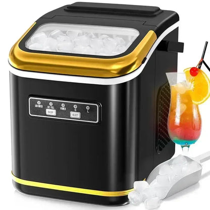 COWSAR Bullet Ice Maker Countertop with Self-Cleaning, 26.5lbs/24Hrs, 6 Mins/9 Pcs Bullet Ice, Portable Ice Maker